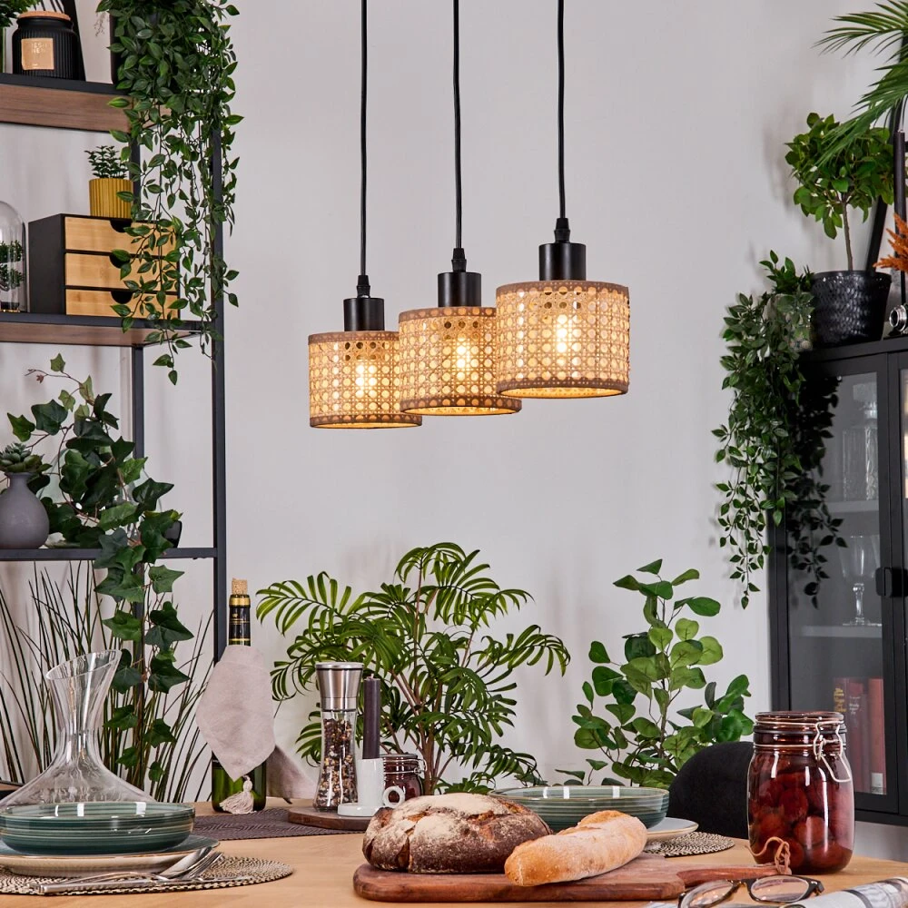 Barcos Hängeleuchte Naturfarben, Schwarz, 3-flammig 15 Barcos Hängeleuchte Naturfarben, Schwarz, 3-flammig – Bild 13