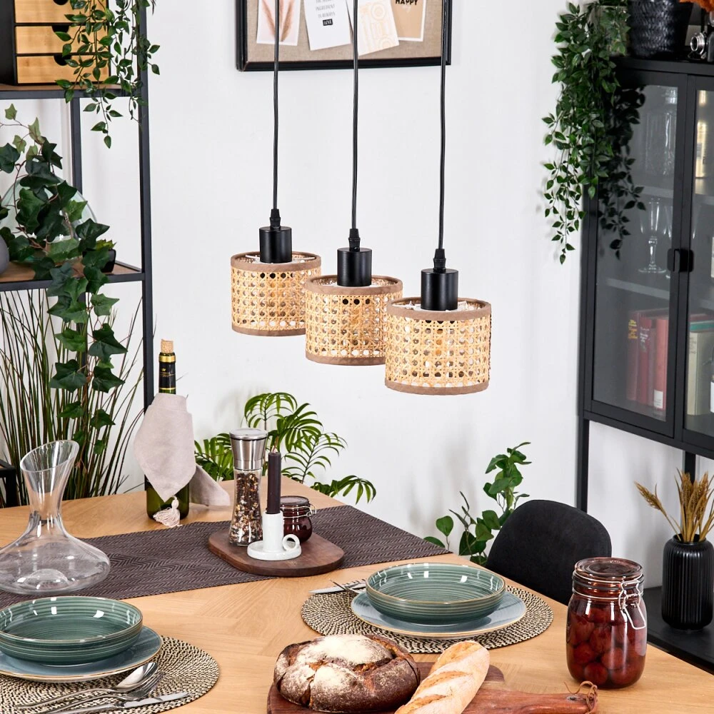 Barcos Hängeleuchte Naturfarben, Schwarz, 3-flammig 16 Barcos Hängeleuchte Naturfarben, Schwarz, 3-flammig – Bild 14