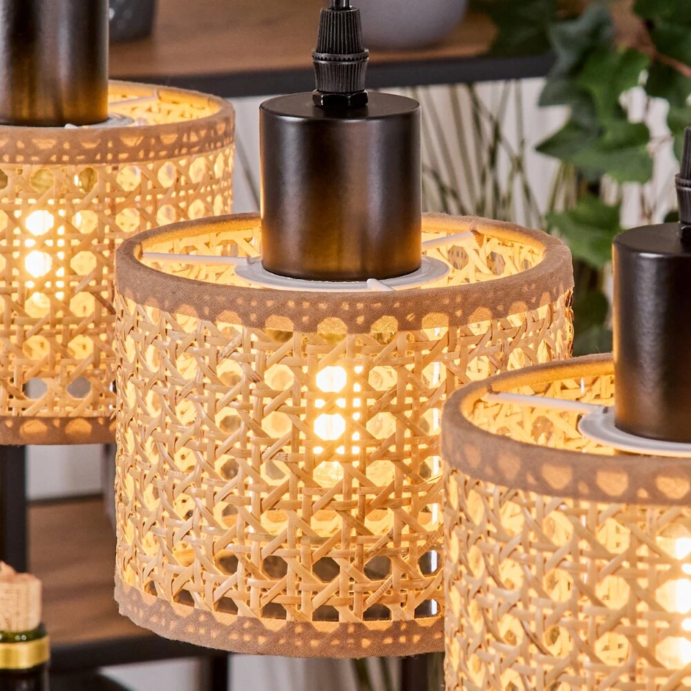 Barcos Hängeleuchte Naturfarben, Schwarz, 3-flammig 8 Barcos Hängeleuchte Naturfarben, Schwarz, 3-flammig – Bild 6