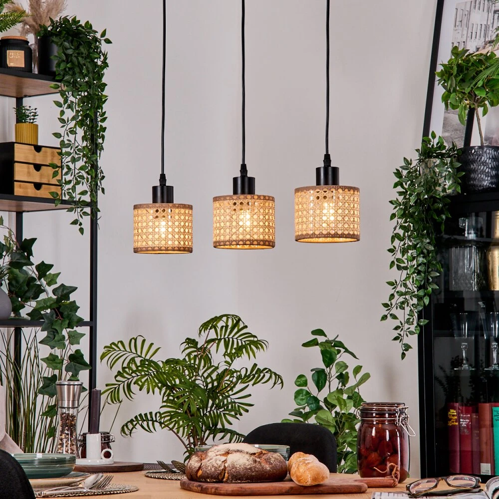 Barcos Hängeleuchte Naturfarben, Schwarz, 3-flammig 9 Barcos Hängeleuchte Naturfarben, Schwarz, 3-flammig – Bild 7