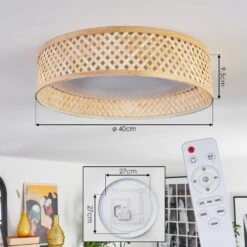 Barroco Deckenleuchte LED Naturfarben, Weiß, 1-flammig, Fernbedienung -Lampe Verkäufe barroco deckenleuchte h3813973 3