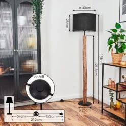 Bassagoda Stehleuchte 40 Cm Naturfarben, Schwarz, 1-flammig -Lampe Verkäufe bassagoda stehleuchte 40 cm h3967294 3