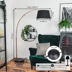 Bassagoda Stehleuchte 45 Cm Kupferfarben, Schwarz, 1-flammig -Lampe Verkäufe bassagoda stehleuchte 45 cm h3950715 3