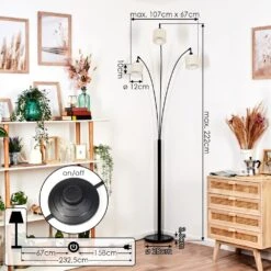 Bassagoda Stehleuchte Schwarz, 3-flammig -Lampe Verkäufe bassagoda stehleuchte h3896242 3