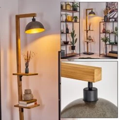 Baval Stehleuchte Naturfarben, Schwarz, 1-flammig