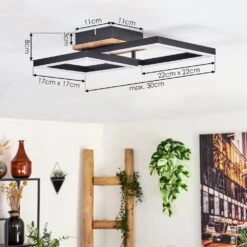 Bealo Deckenleuchte LED Braun, Holzoptik, 1-flammig -Lampe Verkäufe bealo deckenleuchte h3702109 3