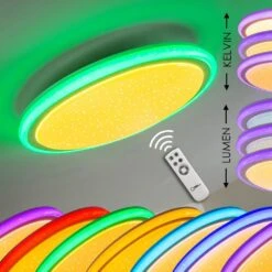 Bermeo Deckenleuchte LED Weiß, 2-flammig, Fernbedienung, Farbwechsler -Lampe Verkäufe bermeo deckenleuchte h3003985 4