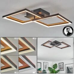 Binor Deckenleuchte LED Naturfarben, Schwarz, 1-flammig