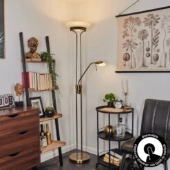 Biot Deckenfluter LED Altmessing, 2-flammig