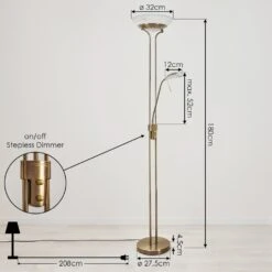 Biot Deckenfluter LED Altmessing, 2-flammig -Lampe Verkäufe biot deckenfluter h3551905 3