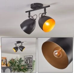 Bjedstrup Deckenleuchte Schwarz, 2-flammig