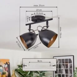 Bjedstrup Deckenleuchte Schwarz, 2-flammig 17 Bjedstrup Deckenleuchte Schwarz, 2-flammig -Lampe Verkäufe bjedstrup deckenleuchte h3853474 3