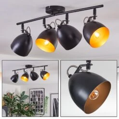 Bjedstrup Deckenleuchte Schwarz, 4-flammig