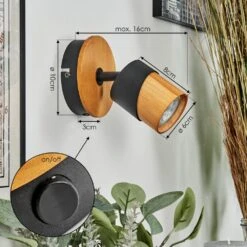 Blondo Wandleuchte Naturfarben, Schwarz, 1-flammig -Lampe Verkäufe blondo wandleuchte h3699003 3