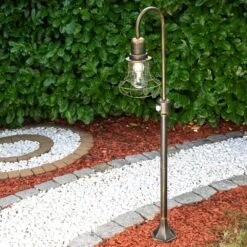 BORKAN Wegeleuchte Braun, Gold, 1-flammig, Bewegungsmelder -Lampe Verkäufe borkan wegeleuchte h3021361 do3 4