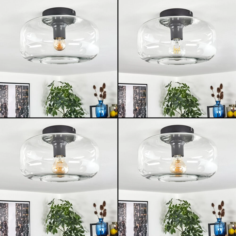 Boza Deckenleuchte Glas 28 Cm Klar, 1-flammig 4 Boza Deckenleuchte Glas 28 Cm Klar, 1-flammig – Bild 2