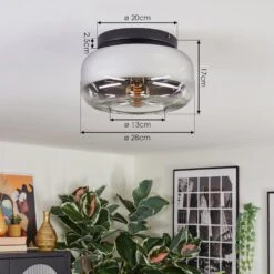 Boza Deckenleuchte Glas 28 Cm Chrom, Klar, Rauchfarben, 1-flammig -Lampe Verkäufe boza deckenleuchte glas 28 cm h3855409 3