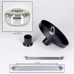 Boza Deckenleuchte Glas 28 Cm Chrom, Klar, Rauchfarben, 1-flammig -Lampe Verkäufe boza deckenleuchte glas 28 cm h3855409 4