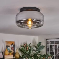 Boza Deckenleuchte Glas 28 Cm Chrom, Klar, Rauchfarben, 1-flammig -Lampe Verkäufe boza deckenleuchte glas 28 cm h3855409 6