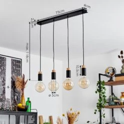 Brenier Hängeleuchte Naturfarben, Schwarz, 4-flammig -Lampe Verkäufe brenier haengeleuchte h3618301 3