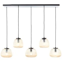 Brilliant Kaizen Pendelleuchte Schwarz, 5-flammig