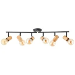 Brilliant Kerry Deckenleuchte Naturfarben, Schwarz, 6-flammig -Lampe Verkäufe brilliant kerry deckenleuchte 99716 76 3