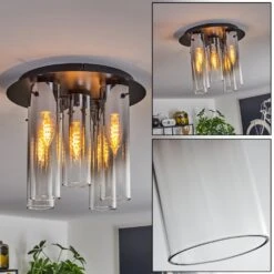 Caimitte Deckenleuchte Schwarz, 5-flammig