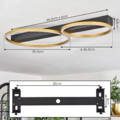 Cajean Deckenleuchte LED Schwarz, 2-flammig -Lampe Verkäufe cajean deckenleuchte h3700303 3