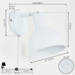 Caney Wandleuchte Chrom, Weiß, 1-flammig -Lampe Verkäufe caney wandleuchte h3414132 3