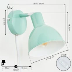 Caney Wandleuchte Chrom, Grün, 1-flammig -Lampe Verkäufe caney wandleuchte h3414262 3