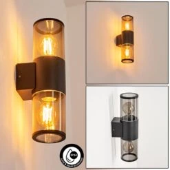 Caragua Außenwandleuchte Anthrazit, 2-flammig