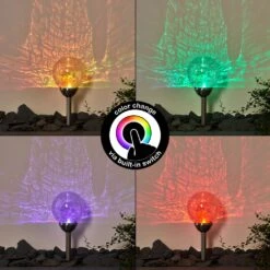 Carbonia Solar-Wegeleuchte LED Silber, 2-flammig, Farbwechsler -Lampe Verkäufe carbonia solar wegeleuchte h3327807 3