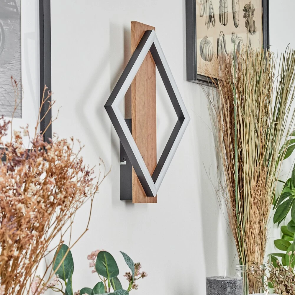 Cascade Wandleuchte LED Braun, Holzoptik, Schwarz, 1-flammig 7 Cascade Wandleuchte LED Braun, Holzoptik, Schwarz, 1-flammig – Bild 5