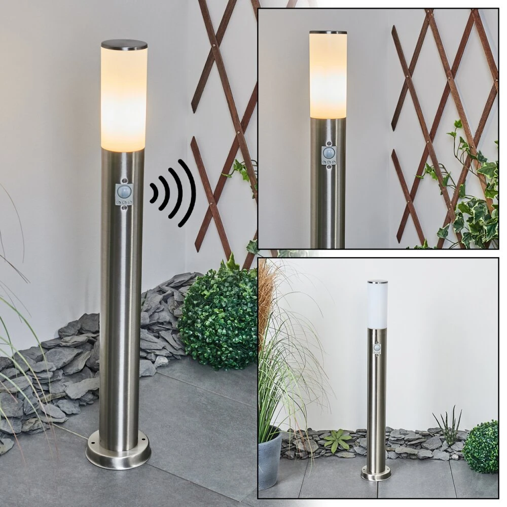 Caserta Wegeleuchte Nickel-Matt, Weiß, 1-flammig, Bewegungsmelder 3 Caserta Wegeleuchte Nickel-Matt, Weiß, 1-flammig, Bewegungsmelder