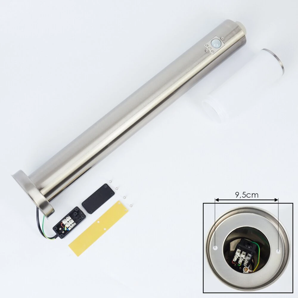 Caserta Wegeleuchte Nickel-Matt, Weiß, 1-flammig, Bewegungsmelder 6 Caserta Wegeleuchte Nickel-Matt, Weiß, 1-flammig, Bewegungsmelder – Bild 4