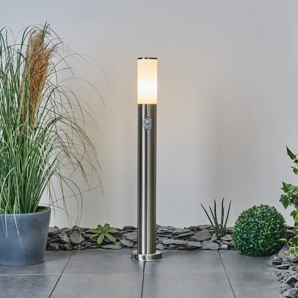 Caserta Wegeleuchte Nickel-Matt, Weiß, 1-flammig, Bewegungsmelder 11 Caserta Wegeleuchte Nickel-Matt, Weiß, 1-flammig, Bewegungsmelder – Bild 9