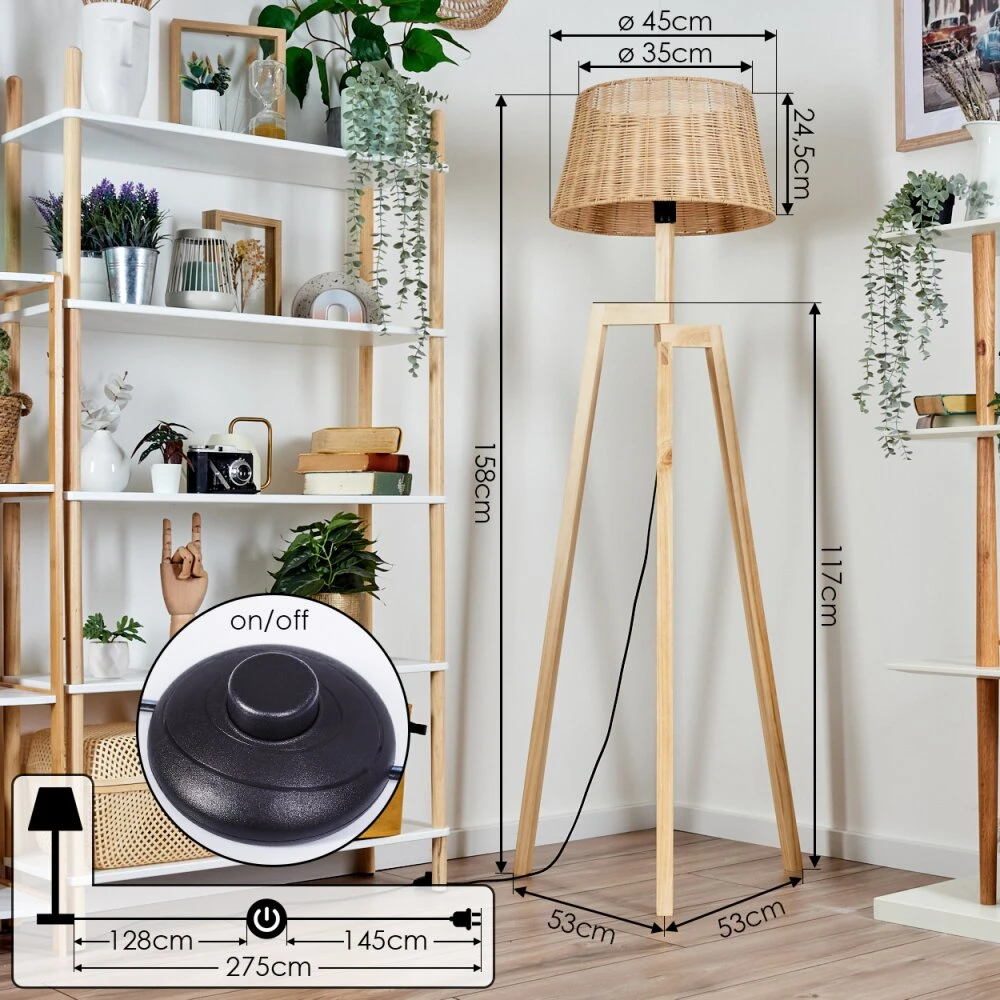 Cavaca Stehleuchte 45 Cm Naturfarben, 1-flammig 6 Cavaca Stehleuchte 45 Cm Naturfarben, 1-flammig – Bild 4