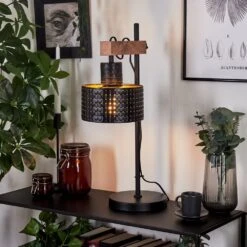 Chabian Tischleuchte Braun, Holzoptik, Schwarz, 1-flammig -Lampe Verkäufe chabian tischleuchte h3637753 10