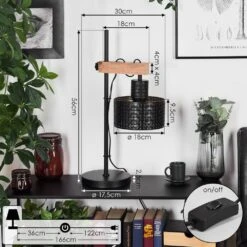 Chabian Tischleuchte Braun, Holzoptik, Schwarz, 1-flammig -Lampe Verkäufe chabian tischleuchte h3637753 3