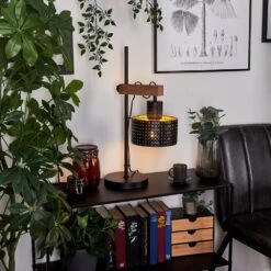 Chabian Tischleuchte Braun, Holzoptik, Schwarz, 1-flammig -Lampe Verkäufe chabian tischleuchte h3637753 8