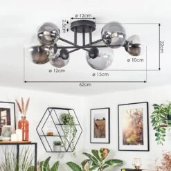 Chehalis Deckenleuchte Glas 10 Cm, 12 Cm, 15 Cm Klar, Rauchfarben, 6-flammig -Lampe Verkäufe chehalis deckenleuchte glas 10 cm 12 cm 15 cm h9026945 3