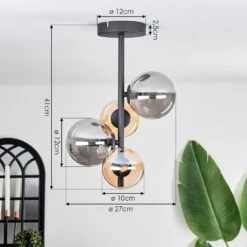 Chehalis Deckenleuchte Glas 10 Cm, 12 Cm Bernsteinfarben, Rauchfarben, 4-flammig -Lampe Verkäufe chehalis deckenleuchte glas 10 cm 12 cm h3767924 3
