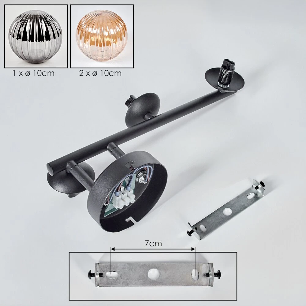 Chehalis Deckenleuchte Glas 10 Cm Bernsteinfarben, Rauchfarben, 3-flammig 7 Chehalis Deckenleuchte Glas 10 Cm Bernsteinfarben, Rauchfarben, 3-flammig – Bild 5