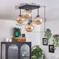 Chehalis Deckenleuchte Glas 15 Cm Bernsteinfarben, 5-flammig -Lampe Verkäufe chehalis deckenleuchte glas 15 cm h3739969 3