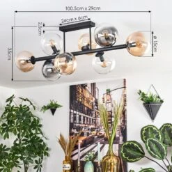 Chehalis Deckenleuchte Glas 15 Cm Bernsteinfarben, Klar, Rauchfarben, 8-flammig -Lampe Verkäufe chehalis deckenleuchte glas 15 cm h3871652 3