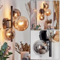 Chehalis Wandleuchte Glas 10, 12 Cm Bernsteinfarben, Rauchfarben, 3-flammig