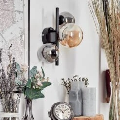 Chehalis Wandleuchte Glas 10, 12 Cm Bernsteinfarben, Rauchfarben, 3-flammig -Lampe Verkäufe chehalis wandleuchte glas 10 12 cm h3750629 13