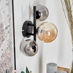 Chehalis Wandleuchte Glas 10, 12 Cm Bernsteinfarben, Rauchfarben, 3-flammig -Lampe Verkäufe chehalis wandleuchte glas 10 12 cm h3750629 9