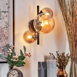 Chehalis Wandleuchte Glas 10, 15 Cm Bernsteinfarben, Rauchfarben, 3-flammig -Lampe Verkäufe chehalis wandleuchte glas 10 15 cm h3750605 12