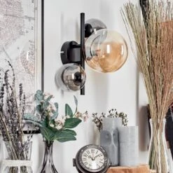 Chehalis Wandleuchte Glas 10, 15 Cm Bernsteinfarben, Rauchfarben, 3-flammig -Lampe Verkäufe chehalis wandleuchte glas 10 15 cm h3750605 13